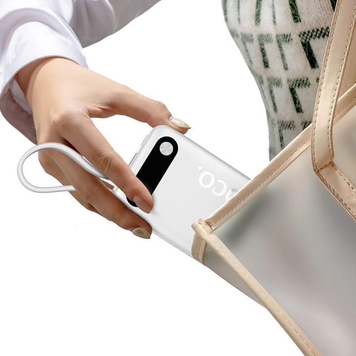 Power bank Hoco 20000 mAh QC PD 2A 22,5W with built-in cables USB C + Lightning J171A white