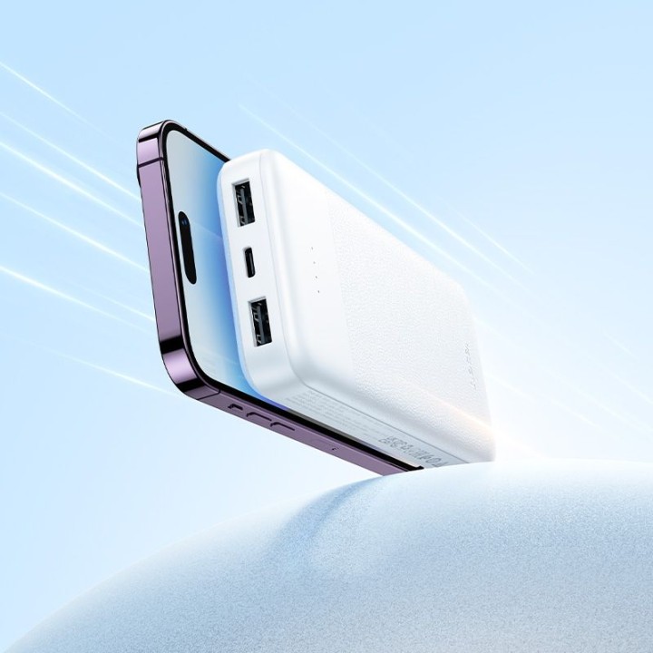 Повербанк Hoco 10000 mAh 2A с четырьмя встроенными кабелями USB A + USB C+ Lightning + Micro USB J163 белый