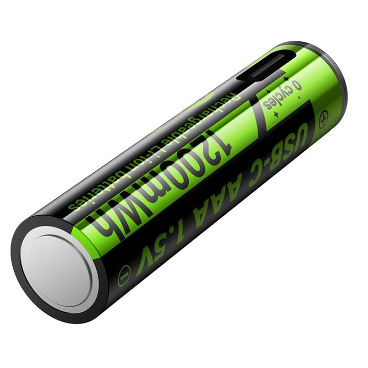Rechargeable battery AAA R3 320 mAh with socket USB C + cable USB A for 2 x USB C 2 pcs Hoco JA4 black