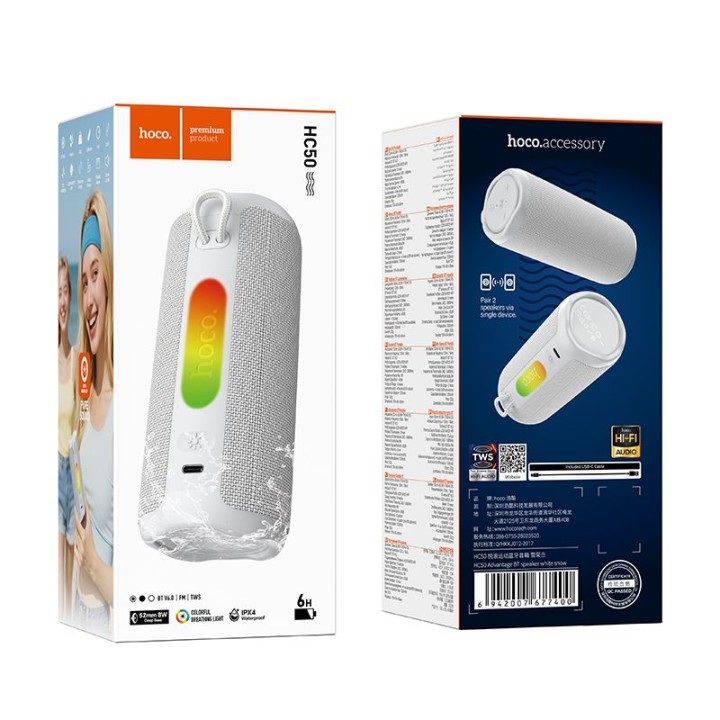 Wireless speaker 8W 4h Hoco HC50 white