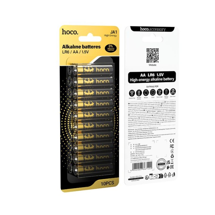 Alkaline battery AA LR6 10 pcs Hoco JA1 black
