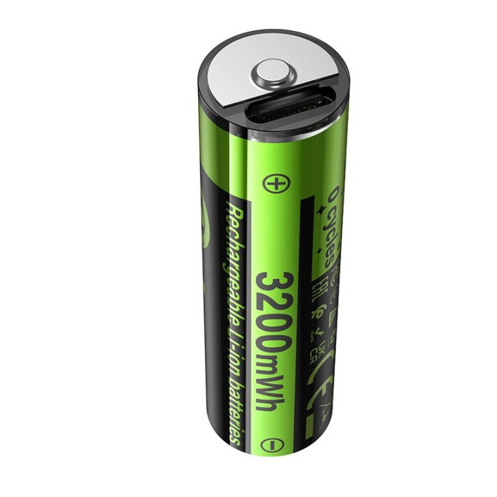Rechargeable battery AA R6 860 mAh with socket USB C + cable USB A for 2 x USB C 2 pcs Hoco JA3 black