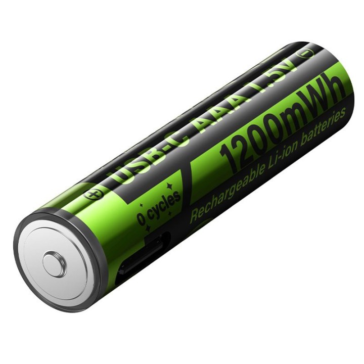 Перезаряжаемый аккумулятор AAA R3 320 mAh с разъемом USB C + кабель USB A для 2 x USB C 2 шт. Hoco JA4 черный