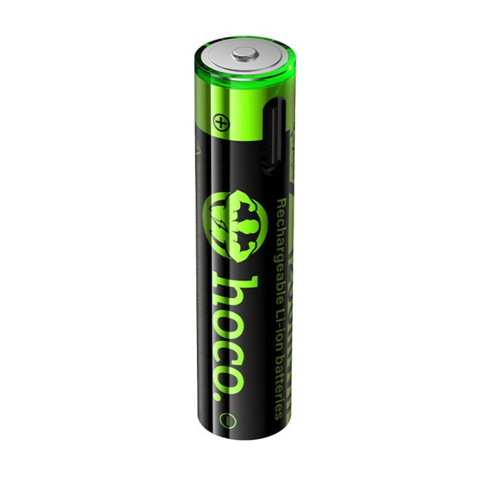 Перезаряджуваний акумулятор AAA R3 320 mAh з роз'ємом USB C + кабель USB A для 2 x USB C 2 шт. Hoco JA4 чорний