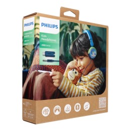 Проводные накладные наушники Jack 3,5 mm Philips для детей TAK2000CT/00 бирюзовые