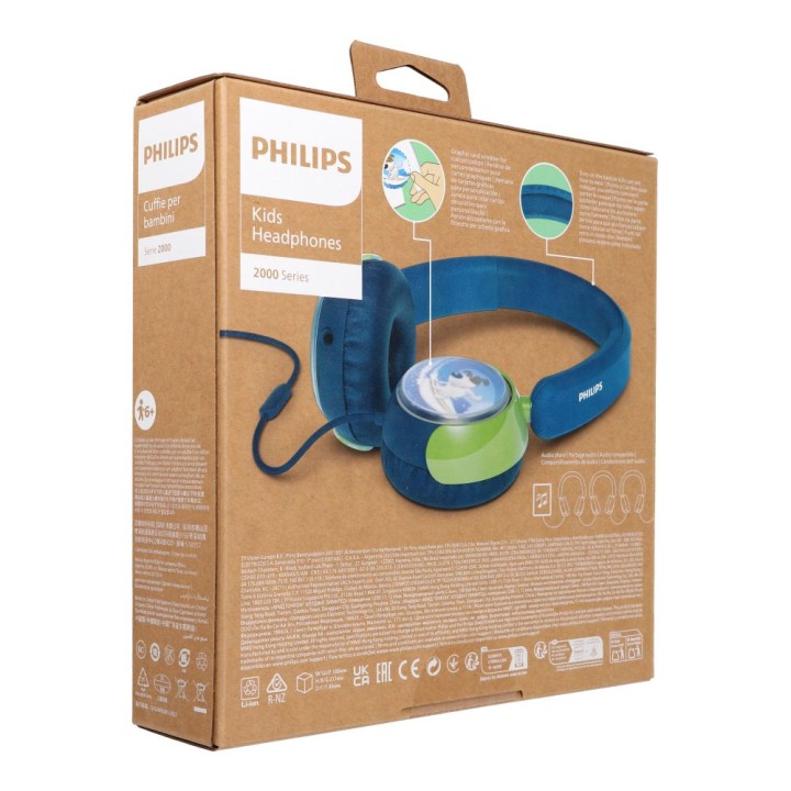 Дротові накладні навушники Jack 3,5 mm Philips для дітей TAK2000CT/00 бірюзові