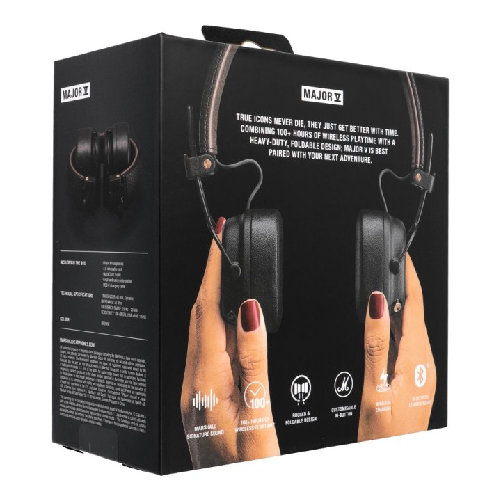 Wireless on-ear headphones Marshall Major V brown