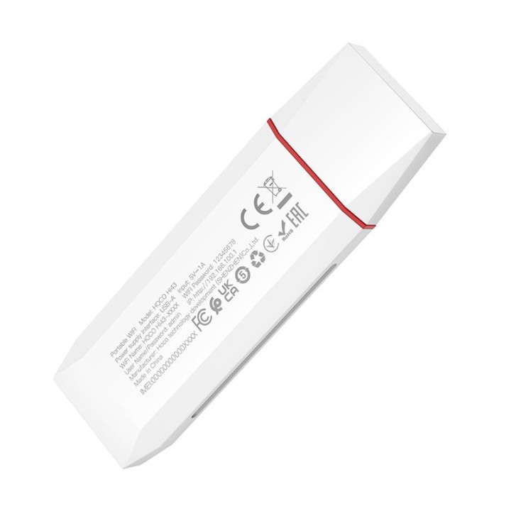 Mobile router 4G LTE WiFi 6 USB A Hoco HI43 white-black