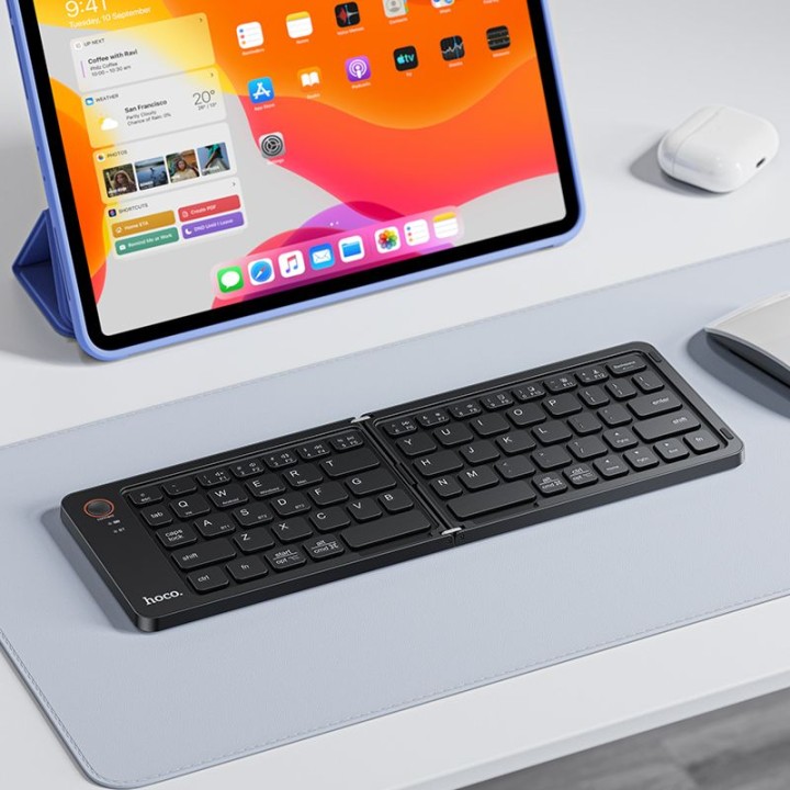 Foldable wireless keyboard QWERTY Hoco GM71 black