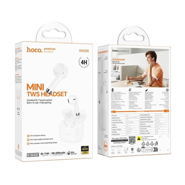 Wireless in-ear headphones Hoco EW205 white