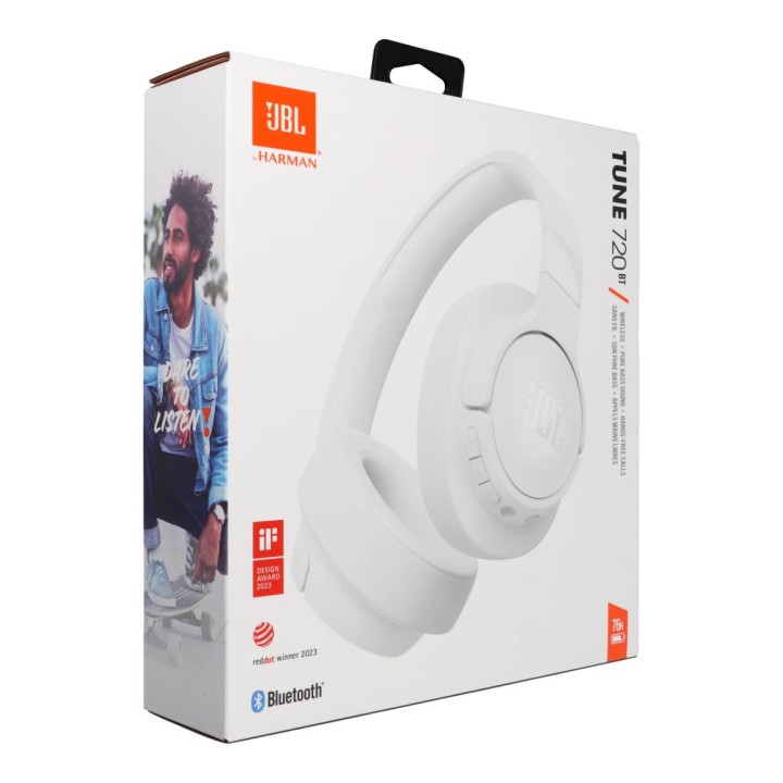 Wireless on-ear headphones JBL Tune 720BT white