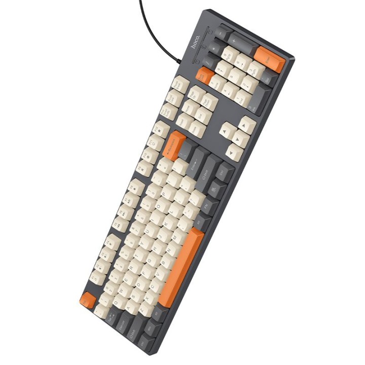 Wired keyboard QWERTY Hoco GM61 tricolor (white, grey, orange)