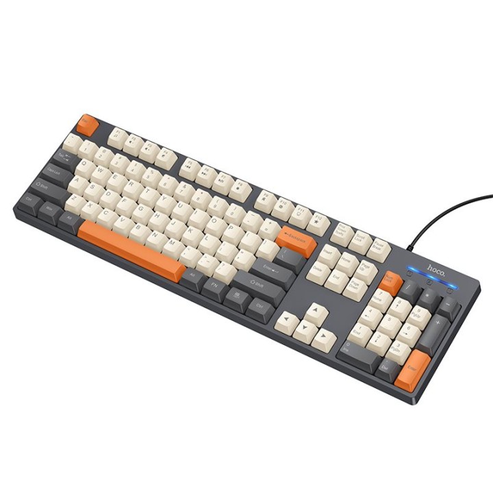 Wired keyboard QWERTY Hoco GM61 tricolor (white, grey, orange)