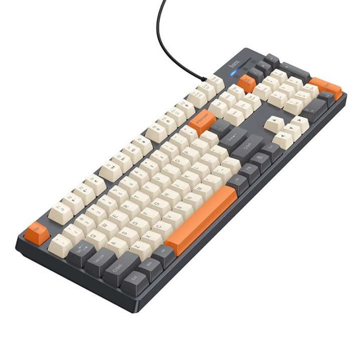 Дротова клавіатура QWERTY Hoco GM61 триколірна (біла, сіра, помаранчева)