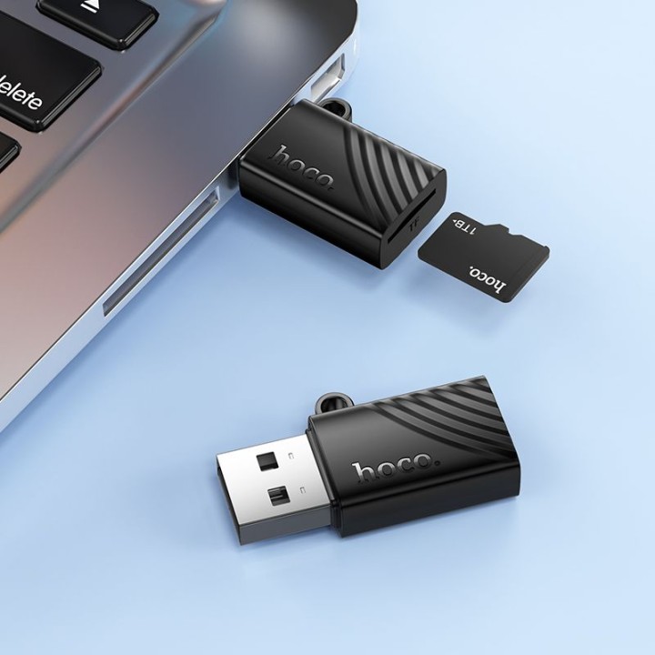 Кардридер TF 2.0 USB-A Hoco HB53 черный