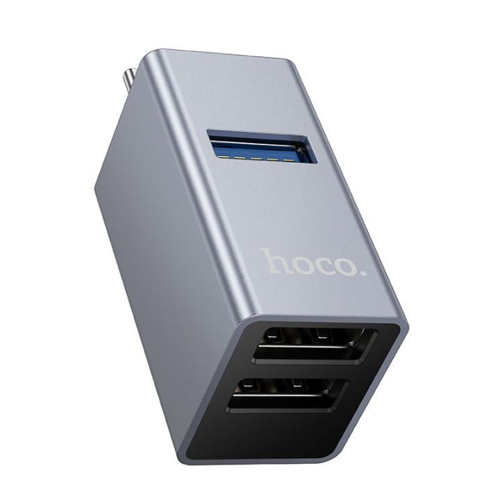 Adapter 3-in-1 (USB 2.0 x 2+USB 3.0) USB-C Hoco HB54A grey