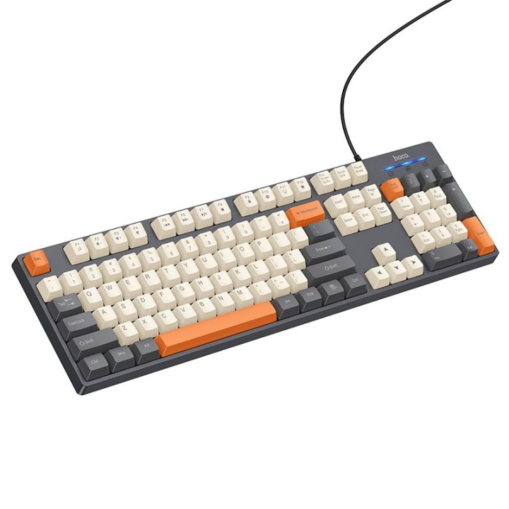 Wired keyboard QWERTY Hoco GM61 tricolor (white, grey, orange)