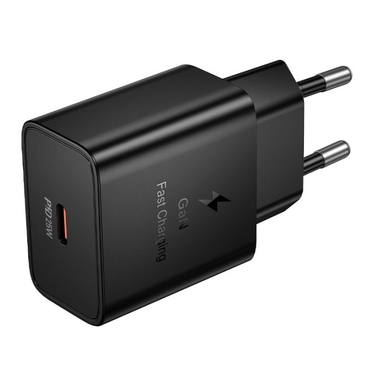 Мережевий зарядний пристрій для телефону Hoco USB C QC PD 25W N76 чорний