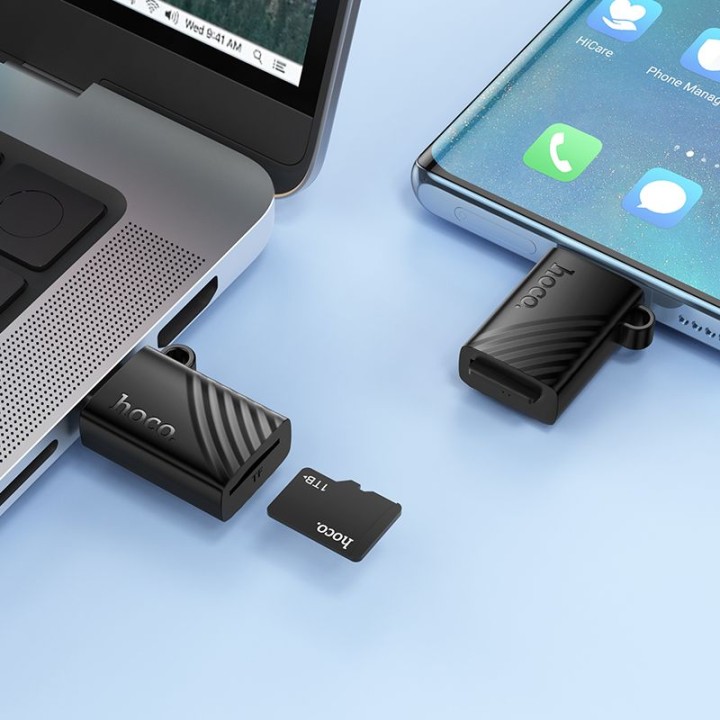 Кардридер TF 2.0 USB-C Hoco HB53 черный