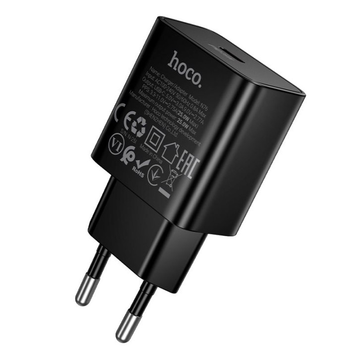 Сетевое зарядное устройство для телефона Hoco USB C QC PD 25W N76 черное