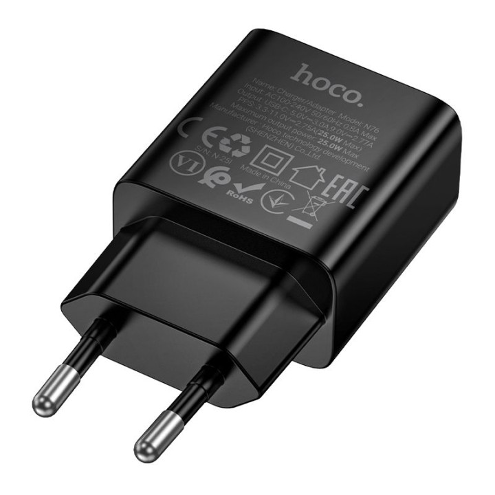 Сетевое зарядное устройство для телефона Hoco USB C QC PD 25W N76 черное