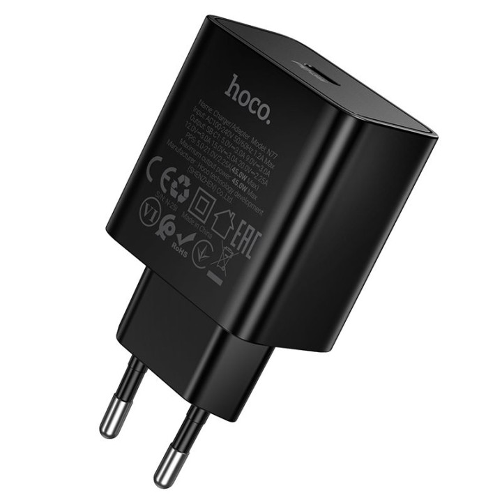 Сетевое зарядное устройство для телефона Hoco USB C QC PD 45W N77 черное
