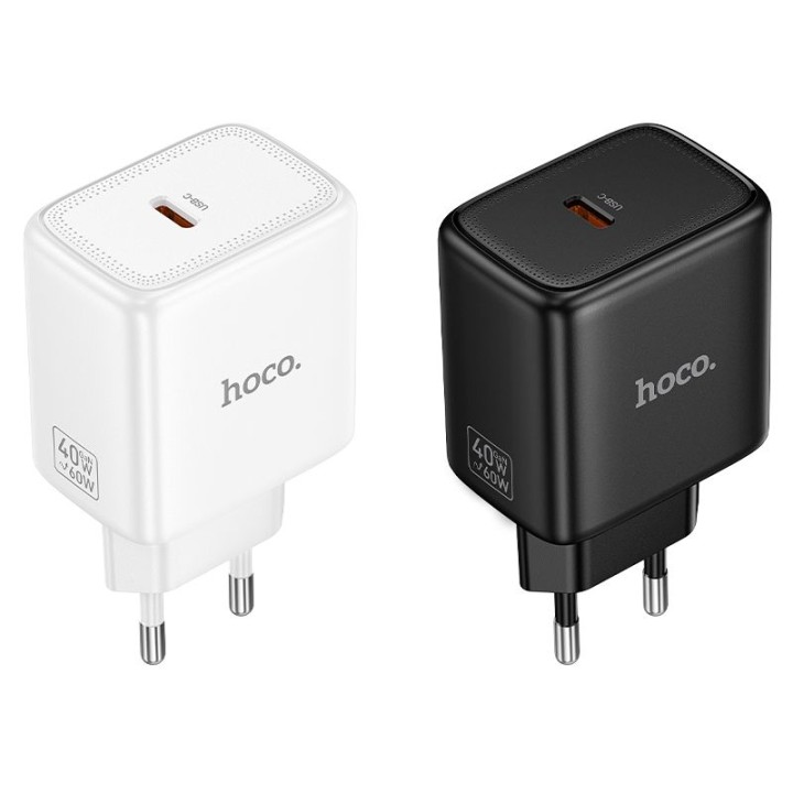Wall charger GaN for phone Hoco USB C PD AVS 40W max 60W N83 black