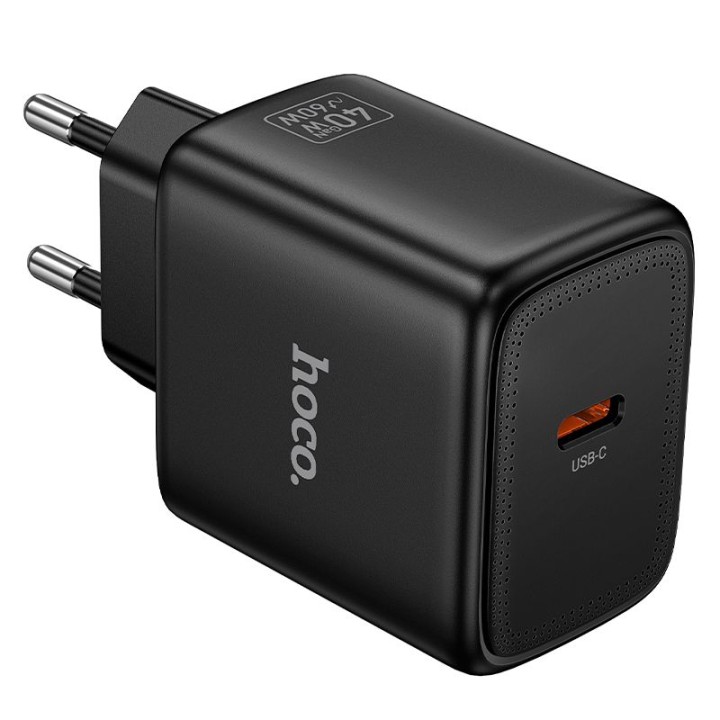 Ładowarka sieciowa GaN do telefonu Hoco USB C PD AVS 40W max 60W N83 czarna
