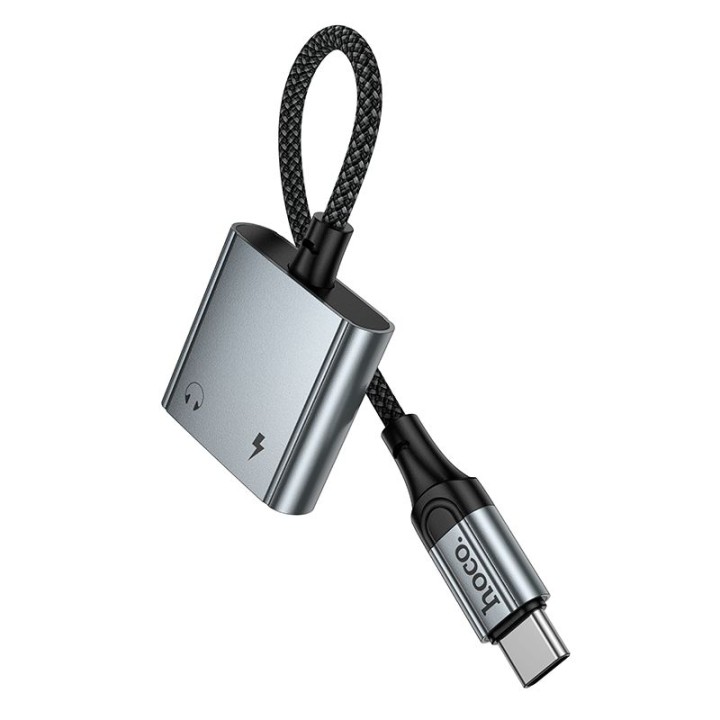 Адаптер AUX USB C для 2x USB C max 10W Hoco UPA34A сірий