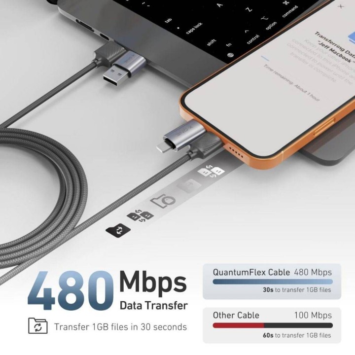 Кабель USB X-ONE QuantumFlex - тип C для C max 60W 1,2m черный