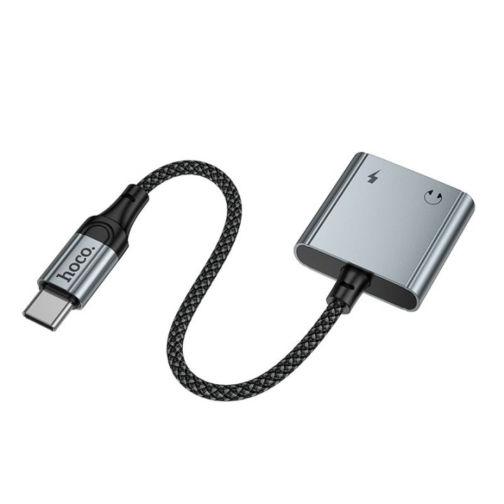 Адаптер AUX USB C для 2x USB C max 10W Hoco UPA34A серый
