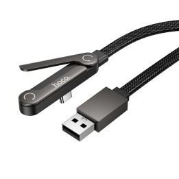 Кабель з підставкою USB A – USB C Hoco 3A 1,2 m U150 Exquisite чорний