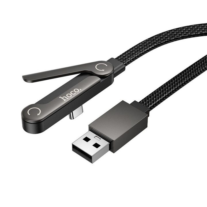 Кабель с подставкой USB A – USB C Hoco 3A 1,2 m U150 Exquisite черный