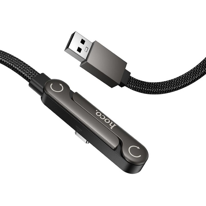 Kabel z podstawką USB A do USB C Hoco 3A 1,2 m U150 Exquisite czarny