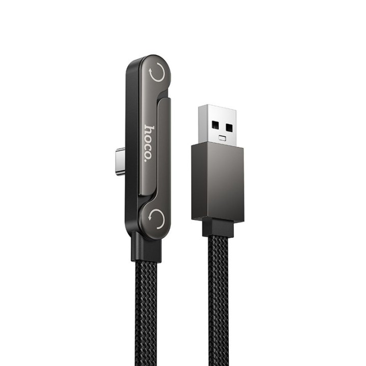 Кабель з підставкою USB A – USB C Hoco 3A 1,2 m U150 Exquisite чорний