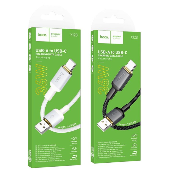 USB-A to USB-C cable Hoco 3A 1 m X128 Benefit black