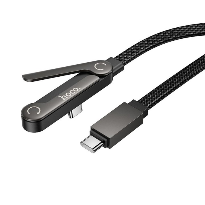 Кабель с подставкой USB C – USB C Hoco PD 60W 1,2 m U150 Exquisite черный