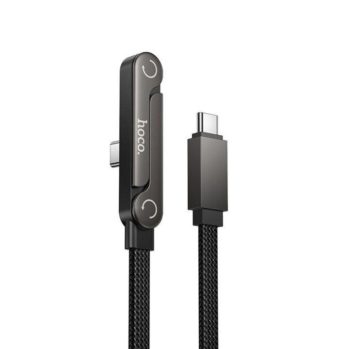 Cable with stand USB C to USB C Hoco PD 60W 1,2 m U150 Exquisite black