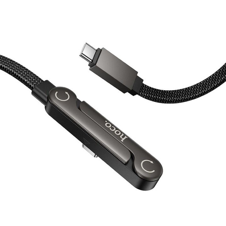 Кабель з підставкою USB C – USB C Hoco PD 60W 1,2 m U150 Exquisite чорний