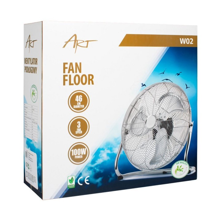 Floor fan Hanksair W02 18"/45 cm chrome-plated