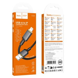 Kabel USB A do Lightning Hoco 2,4A 1 m X128 Benefit czarny