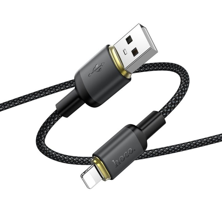 Кабель USB-A – Lightning Hoco 2,4A 1 m X128 Benefit чорний