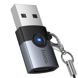 Адаптер OTG USB A – USB C Hoco UA46B графитовый