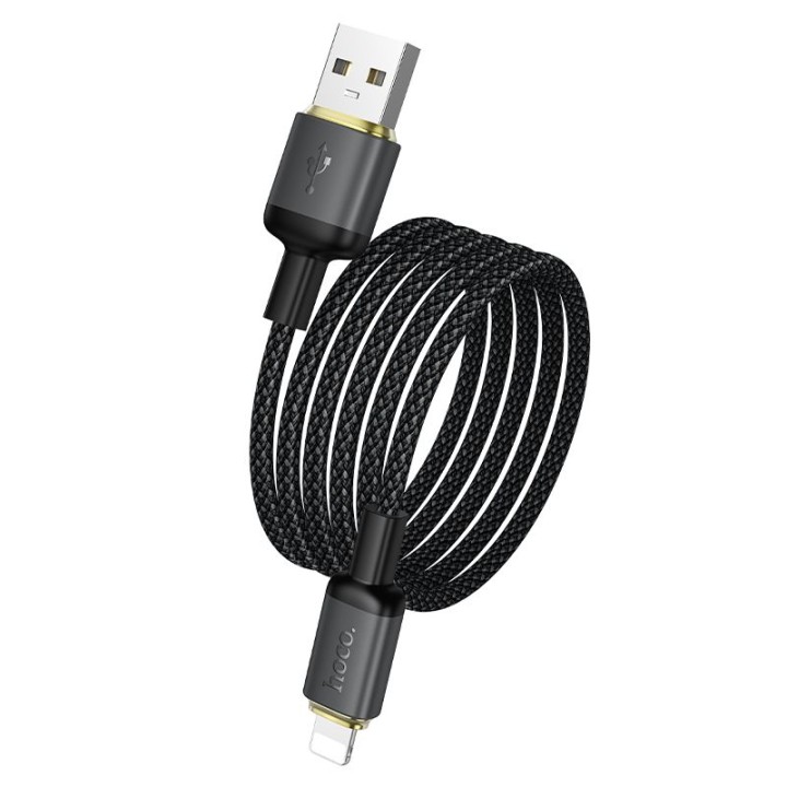 Кабель USB-A – Lightning Hoco 2,4A 1 m X128 Benefit чорний