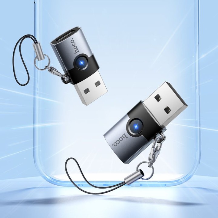Adapter OTG USB A do USB C Hoco UA46B grafitowy