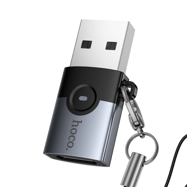 Adapter OTG USB A to USB C Hoco UA46B graphite