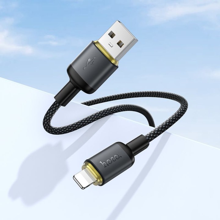 USB-A to Lightning cable Hoco 2,4A 1 m X128 Benefit black