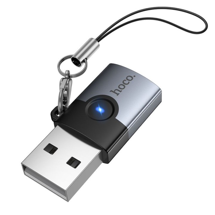 Adapter OTG USB A to USB C Hoco UA46B graphite