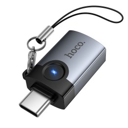 Адаптер OTG USB C – USB A Hoco 3A UA46C графітовий