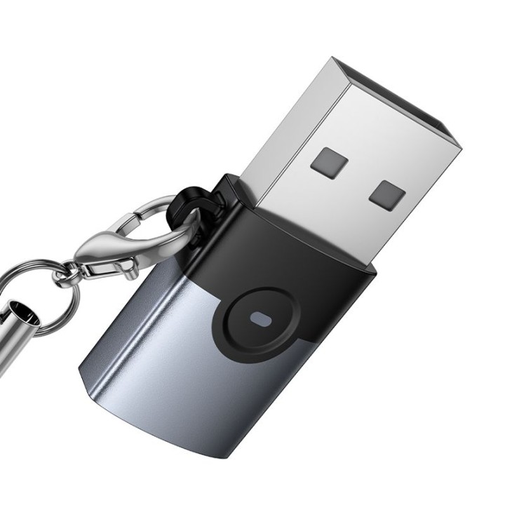 Adapter OTG USB A do USB C Hoco UA46B grafitowy